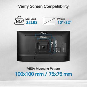 Supporti <span class=keywords><strong>TV</strong></span> Regolabili da Parete <span class=keywords><strong>per</strong></span> <span class=keywords><strong>TV</strong></span> LED/LCD da 10"-32", Capacità fino a 10Kg, VESA 100*100, <span class=keywords><strong>per</strong></span> Casa e Ufficio - Product Image 3