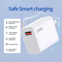 6A kabel Data 120W, pengisi daya kecepatan tinggi soket US/EU/UK pengisi daya telepon USB pengisi daya dinding untuk ponsel