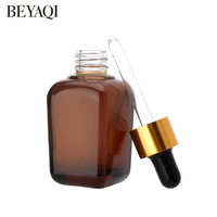 Cosmétique soins de la peau sérum gouttes pour les yeux lotion verre crème ambre verre visage flacon compte-gouttes, flacon compte-gouttes en verre avec boîte d'emballage