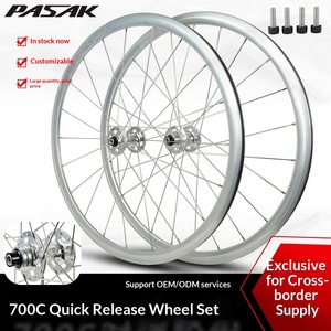 Juego de Ruedas para Bicicleta 700C, Juego de Ruedas de Pista, Buje Delantero y Trasero con Rodamientos, Freno V Doble, Velocidad Única, Piñón Fijo - Product Image 2