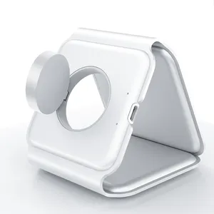 Carga inalámbrica plegable magnética de 15W para Iphone airpods para reloj 3 en 1 cargador inalámbrico portátil rápido inteligente múltiple