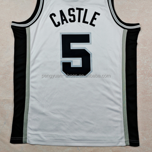 Jersey <span class=keywords><strong>de</strong></span> Baloncesto Stephon Castle <span class=keywords><strong>San</strong></span> Antonio Negro <span class=keywords><strong>de</strong></span> la Mejor Calidad, Listo para Enviar - Product Image 2
