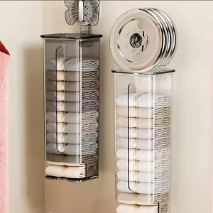 Wall Mounted Underwear Organizer <b>Socks</b> Panties Organizer Punch Hanging Storage Organizer with Lid for Lingerie Ties - Product Image 2