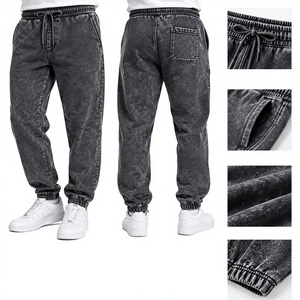 Mens Acid Wash Fleece <b>Jogger</b> Sweatpants with Elastic Waist Mid Rise Eco-Friendly Features - Product Image 1
