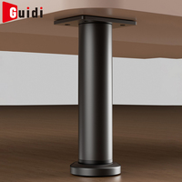 Pieds de support réglables en métal noir 12-18 cm, modernes, pour salon, chambre, cuisine, salle à manger, armoires et meubles