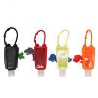 Nouveau porte-clés bouteille 1oz 30ml conteneurs de savon liquide dessin animé Silicone étui de protection Portable voyage ensemble bouteilles