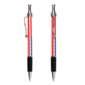 Stylo bille rétractable en plastique avec logo personnalisé, impression promotionnelle drapeaux du Royaume-Uni et des États-Unis, pour fournitures de bureau - Product Image 3