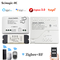 Interrupteur sans fil Tuya Smart Life 4 canaux, émetteur et récepteur RF, contrôle par application Wifi Smart Life, commande vocale TUYA Smart avec Alexa