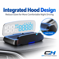 HUD OBD2 large format 18:9, imagerie flottante 3D avec lumière ambiante RVB, 6 alarmes et luminosité automatique à 10 niveaux pour toutes les voitures OBDII