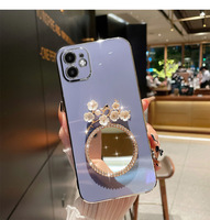 Coque de téléphone anti-chute TREND Flower Tide avec strass et placage miroir pour iPhone 17 Pro Max, 16 Pro Max, 15