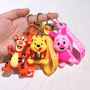 3D Doll Toy Pendant Silicone Keychain Custom <b>Cute</b> Cartoon Bear <b>Keyring</b> Milk Tea French Fries Toast Key Chain Knapsack Decoration - Product Image 3
