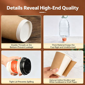 Vaso de Papel Personalizado para Café, con Logotipo Impreso, 8oz 10oz 12oz 16oz, Juego de Vasos Desechables para Café <span class=keywords><strong>Caliente</strong></span> - Product Image 2