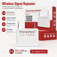 Répéteur de signal sans fil 433 MHz à double antenne longue portée (jusqu'à 10 m) avec indicateurs LED, en plastique