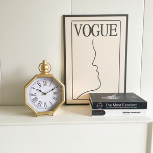 Vintage Silent Non-ticking <strong>Desk</strong> Tabletop <strong>Clock</strong>,Retro Home Decor for Living Room Office Decor - Product Image 2