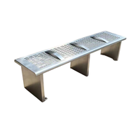 Banc de parc en acier inoxydable 304, banc public extérieur, banc de jardin en métal personnalisé, adapté aux parcs, aux rues et aux places