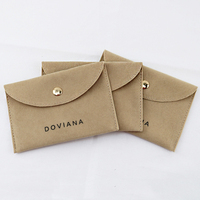 Pochette à Bijoux en Velours Ivoire avec Coussinet, Emballage Personnalisé pour Bijoux avec Logo pour Présentoir de Colliers et Bijoux