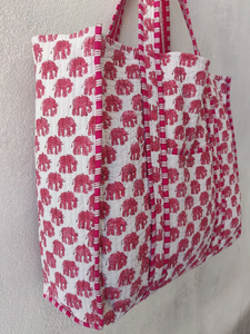Handmade Quilted <b>Tote</b> <b>Bag</b> Block Printed Cotton Beach <b>Bag</b> Reusable Shopping Shoulder Carryall Eco Friendly Travel <b>Fabric</b> <b>Tote</b> - Product Image 4
