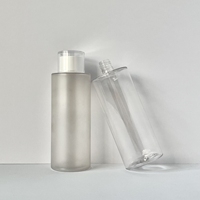 Bouteille vide en plastique PET transparente personnalisée de 400 ml avec couvercle rond pour toner, lotion cosmétique, démaquillant, soin de la peau, emballage rechargeable