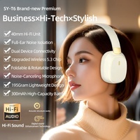 Casque sans fil SY-T6 avec longue autonomie de la batterie, Bluetooth 5.3, prise en charge de la carte TF, son stéréo HIFI, pour jeux et ordinateur