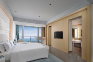 Suite di Lusso Minimalista in Legno Massello con LED, Letto Matrimoniale Extra Large per Camere d'Albergo - Product Image 2
