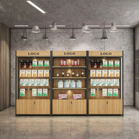 Étagères de vente au détail pratiques en grain de bois, vitrines et étagères pour meubles de supermarché et de dépanneur