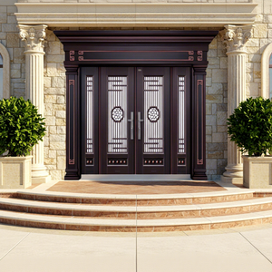 Puertas de <span class=keywords><strong>Entrada</strong></span> y Patio de Diseño Tradicional en Aleación de Zinc Premium con Aislamiento Térmico para Villas y Casas de Campo - Product Image 1