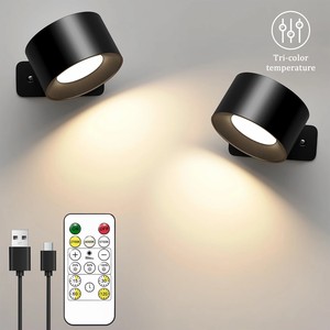 Lampada da Parete <span class=keywords><strong>LED</strong></span> Magnetica Ricaricabile 360° °   Faretto con telecomando wireless a rotazione per l'arredamento di camera da letto e soggiorno - Product Image 1