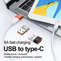 Mini 6A OTG USB3.0 a USB C Adaptador hembra Cargador rápido para iPhone 15 Pro Max y para Samsung S24 Ultra Compatible con computadoras portátiles