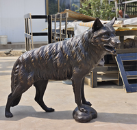 Sculpture en bronze personnalisée de statues d'animaux, statue de léopard en bronze d'animaux sauvages à grande échelle
