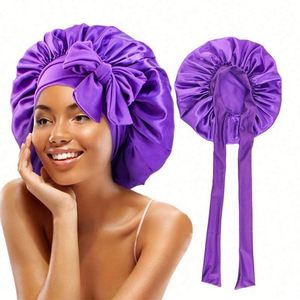 Gorro de Ducha Ajustable, Suave, Elástico, Impermeable, de Poliéster Satinado, Diseño Sólido para Mujer, Uso Adulto, Color Personalizado, para Todas las Estaciones - Product Image 1
