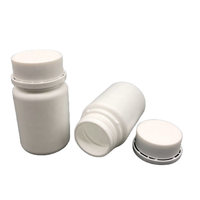 Flacon en plastique blanc HDPE de 50 ml, 50 cc, 50 g pour médicaments liquides, pilules, comprimés, capsules, avec bouchon à vis inviolable pour compléments vitaminiques