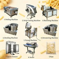 Nieuwe CE ISO Semi-automatische productielijn voor frites en aardappelchips 200-500kg/u Multifunctionele voedselverwerkingsinstallatie 304SS