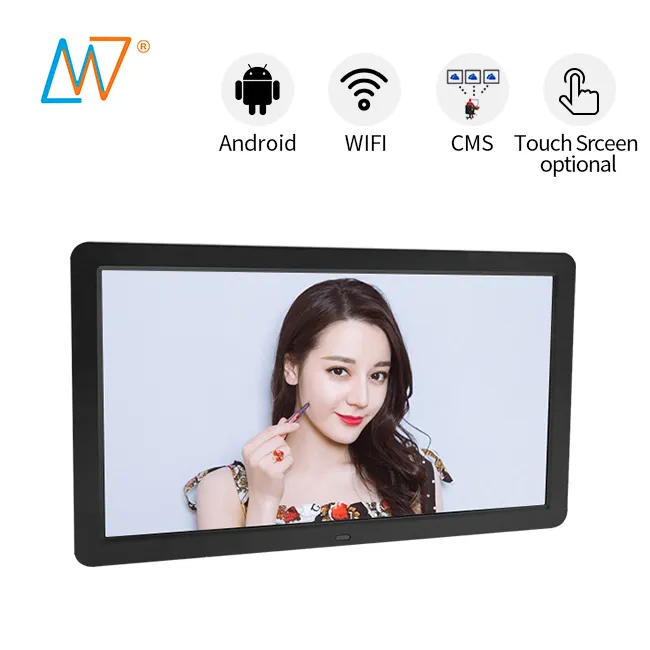 ultra slim 21 inch digital sinage android software wall display for retail store