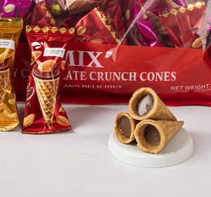 KENLAIFU HALAL Wholesale Price Custom Logo Nuts <strong>Chocolate</strong> <strong>Cone</strong> Empty Wafer <strong>Cone</strong> for Ice Cream OEM From Factory - Product Image 2