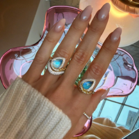 Milskye Damen Klassischer Schmuck 18k Vergoldete 925 Silber Zirkon-Besetzte Bandringe für Frauen