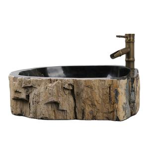 Lavabo <span class=keywords><strong>en</strong></span> pierre de <span class=keywords><strong>bois</strong></span> pétrifié, œuvre d'art <span class=keywords><strong>en</strong></span> pierre naturelle ancienne, fossile de <span class=keywords><strong>bois</strong></span> - Product Image 1