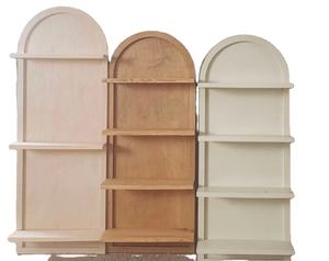 Wandhängende Bücherregale Wohnzimmer Badezimmer Regal Dekor gebogen gewölbtes Holz Boho-Dekor Wanddekor Aufbewahrung - Product Image 1