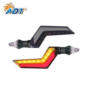 Clignotants à LED bicolores bleu-jaune pour moto, design fluide - Product Image 5