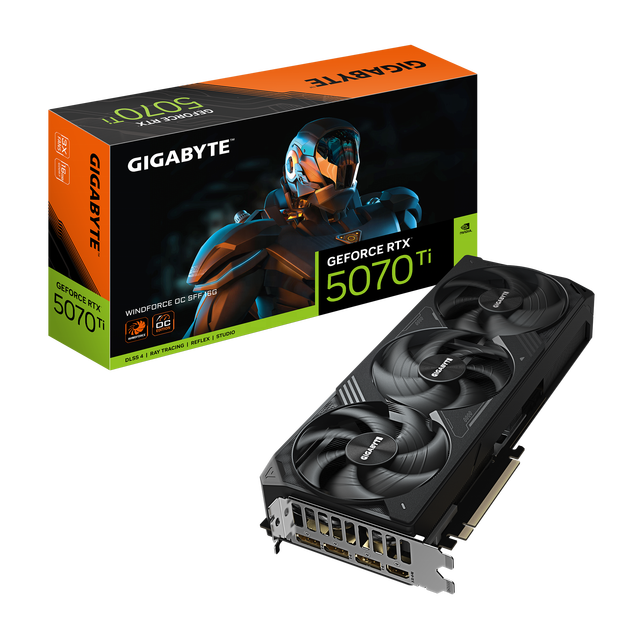 New Released GIGABYTE GeForce RTX 5070 Ti WINDFORCE OC SFF 16G Gaming Graphics Card GPU AI Computing Video Cards for Gaming PC