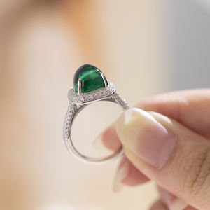 Ruizuan Women's Vintage Sterling <b>Silver</b> Lab Grown <b>Emerald</b> Prong Setting Rhodium Plated <b>Rings</b> Third Party Appraised Guangdong - Product Image 3