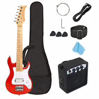 Travel Guitar Kit Size 3/4 Electric Guitar Maple Neck Body Glossy Finish Accessories Including 5 Watt Amplifier OEM