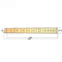 Leher & Fretboard Gitar Elektrik Headless 25-fret Matte Maple, Suku Cadang Gitar Elektrik 6-senar untuk DIY