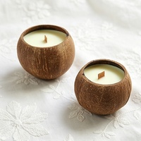 Bougie en Coque de Noix de Coco Biologique, Écologique, en Cire de Soja Naturelle, avec Mèche en Bois, Faite à la Main, Aromathérapie, Vente en Gros, Personnalisable
