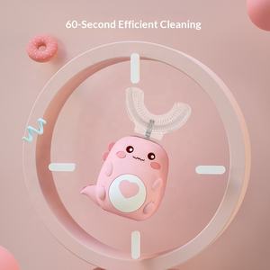 Cepillo de dientes eléctrico para niños en forma de U, cerdas suaves sónicas para bebés, Material de silicona, ajuste de frecuencia multiposición, USB - Product Image 5