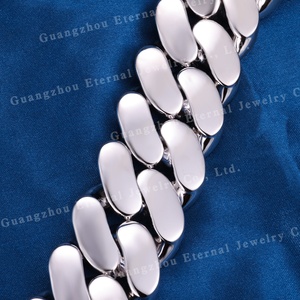 Factory Custom Hip Hop Real 30mm S925 <strong>Silver</strong> 9k 10 14k 18k <strong>Solid</strong> Gold 30mm Miami Cuban Link Chain Necklace Men Women <strong>Bracelet</strong> - Product Image 4