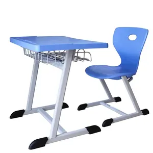 Muebles escolares de plástico populares, escritorio escolar y silla, precio barato, mercado indio