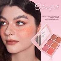 Palette de fard à joues pressé multi-tons populaire, poudre lisse de haute qualité, effet naturel de joues rosées pour le maquillage du visage des femmes