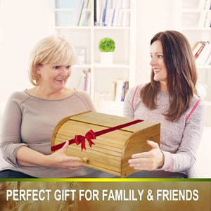 Bamboo Roll Top Bread Box Large Capacity Bread Storage Bin for <b>Kitchen</b> Countertop Food Organizer No Assembly Needed - Product Image 6