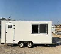 Remorque de bureau mobile à double essieu certifiée NHTSA CE ADR ISO avec porte et fenêtre, homologuée pour la route, cabine de travail portable sur site