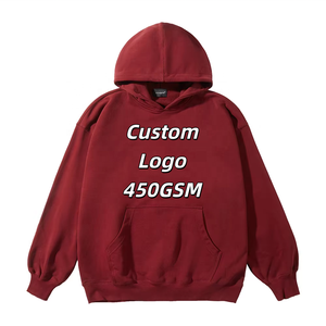 เสื้อฮู้ดดี้ปักโลโก้ตามสั่งสำหรับผู้ชาย ผ้าฝ้ายเฟรนช์เทอร์รี่ 100% หนัก 400-500 กรัม ทรงโอเวอร์ไซส์ แบบเรียบ - Product Image 1